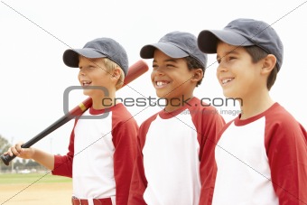 Young Boys In Baseball Team