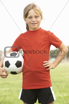 Young Girl In Football Team