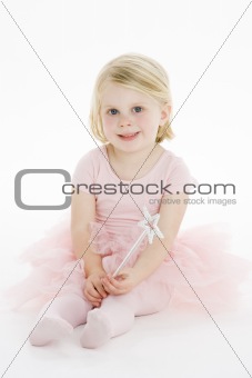 Little Ballerina Sitting On Floor