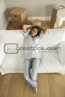 Young Woman Moving Into New Home