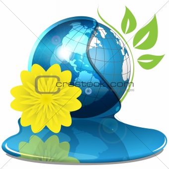 Globe And Yellow Flower