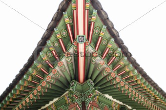 traditional korean architecture decoration detail in seoul palace