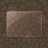 Rectangle Piece of Glass Framework on Stone Pattern for Advertising with Place for Text. Abstract background. Vector illustration.