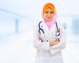 Confident Muslim doctor