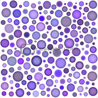 sphere bubble pattern in multiple purple on white