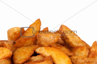 fried Potato wedges. Fast food