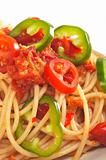 spicy italian pasta tomato and chili peppers sauce