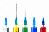 Five disposable syringe