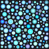 3d glossy sphere bubble pattern in multiple blue purple on gray