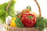 Fresh bright vegetables in the basket