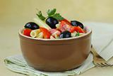 Italian salad with pasta olives and tomatoes