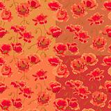 Four seamless pattern with poppy flowers