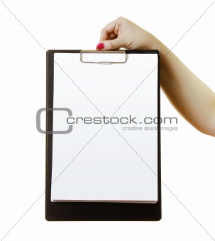 hand with the clipboard