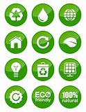 Green eco glossy buttons