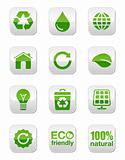 Green eco square buttons