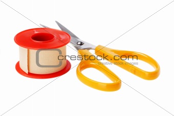 Medical Sticking Plaster and cutting scissors 