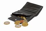 loose cash falling out of black wallet