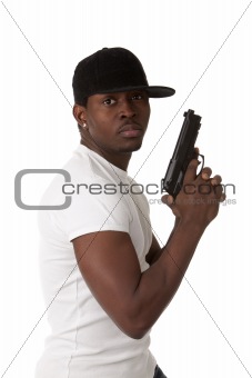 Young thug with a gun