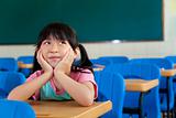 Little Girl are Thinking in the classroom of school