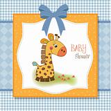 welcome baby card with giraffe