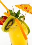 chilled summer drink with fresh fruits