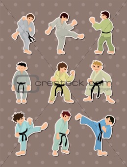 cartoon Karate Player stickers