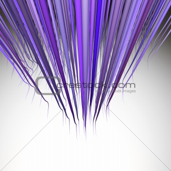3d render multiple wavy hair lines in multiple purple