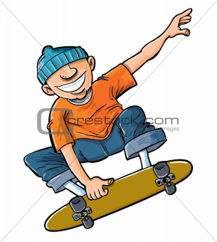 Cartoon Kid Skating