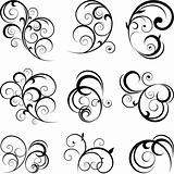 Swirling flourishes decorative floral elements
