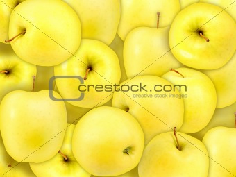 Background of heap fresh yellow apple