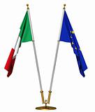 Flags of Italy and European union