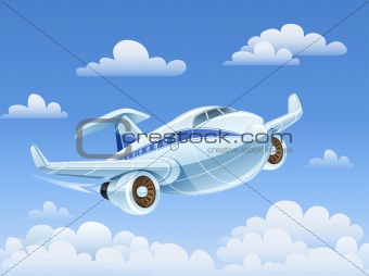 passenger airplane flying in sky