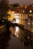 Prague Canal With Water Wheel