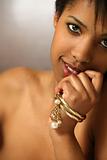 Beautiful black female closeup