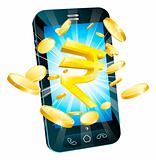 Rupee money phone concept