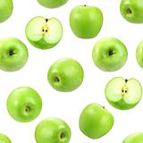 Seamless pattern with green fresh apples.