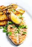 grilled mackerel with roasted potatoes