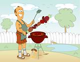 Cook barbecue man