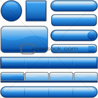 Blue Glossy website internet Media buttons