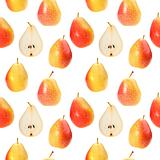 Seamless background with orange fresh pears