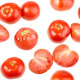 Seamless pattern with red fresh tomatos