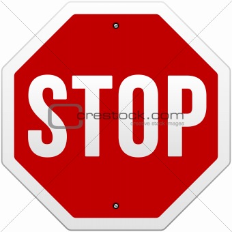 Stop Sign vector on white