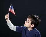 Boy with American flag 