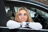Young woman in the car