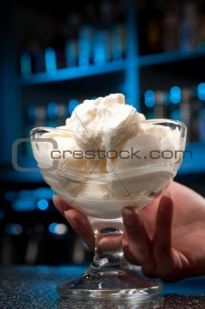a glass of ice-cream