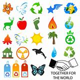 Vector set of environmental / recycling icons and logos