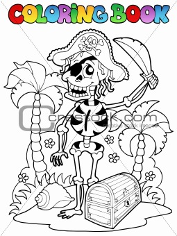 Coloring book with pirate theme 1