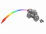 cannon with rainbow Trajectory