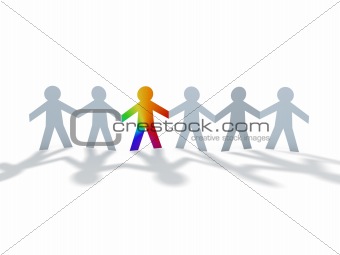 colorful rainbow paper men and frinends