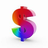 rainbow dollar symbol